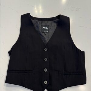 Zara Classic Black Vest with Buttons